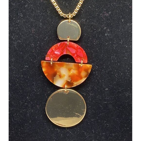 Alfani Tortoise-Look Geometric 36" Pendant Necklace MSRP$44.50 CP314 - Picture 2 of 4